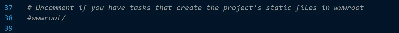 wwwroot entry in gitignore